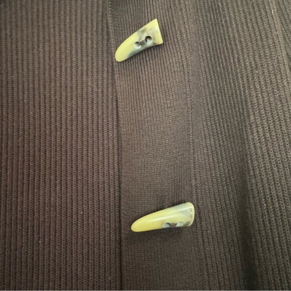 Jones NY Ribbed Wool Angora Cardigan Toggle Button Knit Sweater Jacket Top Tan M - Picture 8 of 16